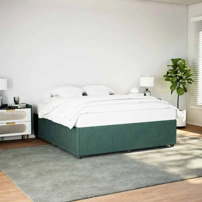 Fluweel bedframe voor een comfortabele en warme slaapkamer sfeer - Donkergroen / 200 x 200 cm - Bedden & bedframes
