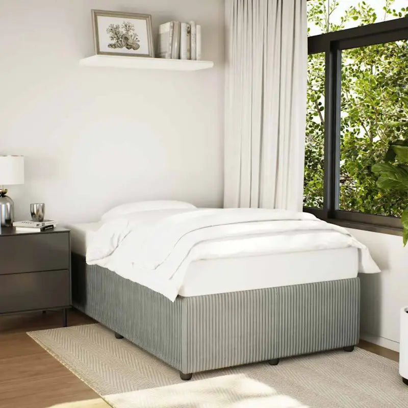 Fluweel bedframe voor een comfortabele en warme slaapkamer sfeer - Lichtgrijs / 120 x 190 cm - Bedden & bedframes