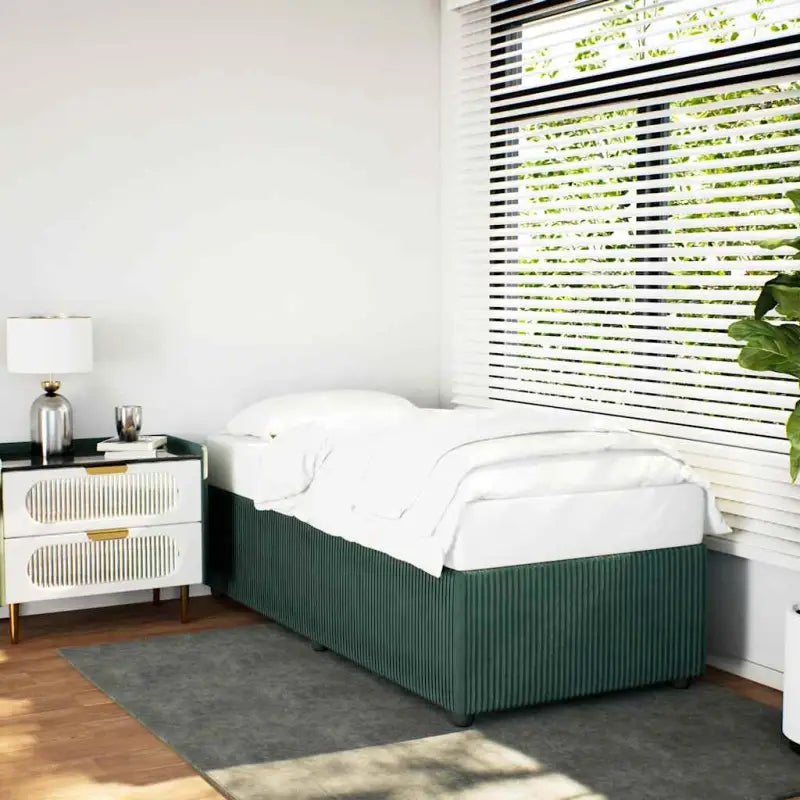 Fluweel bedframe voor een comfortabele en warme slaapkamer sfeer - Donkergroen / 90 x 200 cm - Bedden & bedframes