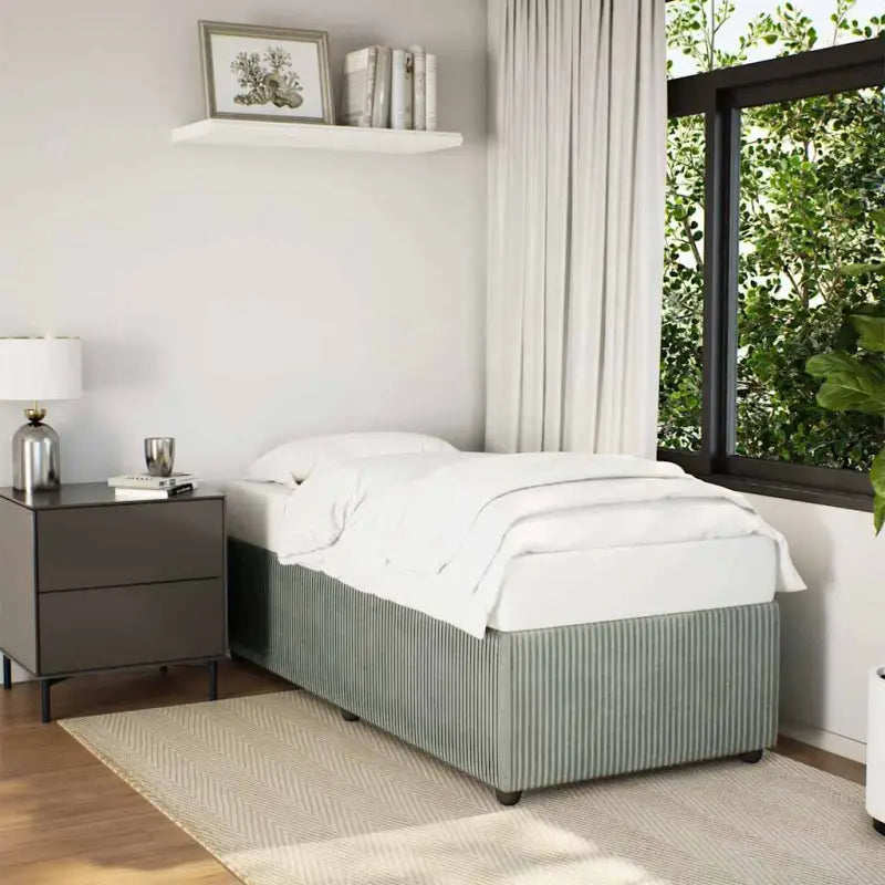 Fluweel bedframe voor een comfortabele en warme slaapkamer sfeer - Lichtgrijs / 90 x 190 cm - Bedden & bedframes