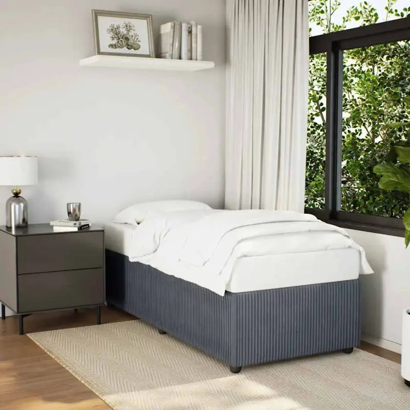 Fluweel bedframe voor een comfortabele en warme slaapkamer sfeer - Donkergrijs / 90 x 200 cm - Bedden & bedframes
