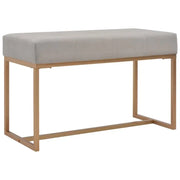 Fluwelen bankje met gepoedercoat ijzeren frame voor woonkamer en hal - Grijs / 80 cm - Opberg- & halbankjes