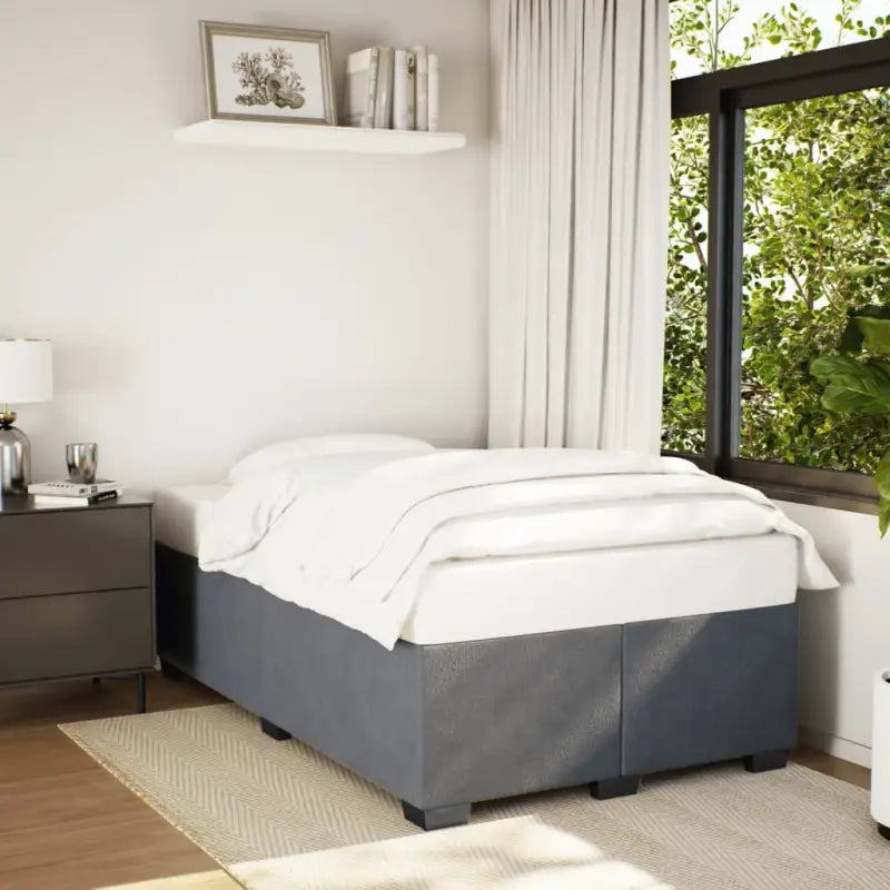 Fluwelen Bedframe voor Comfort en Stijl in de Slaapkamer - Donkergrijs / 120 x 190 cm - Bedden & bedframes