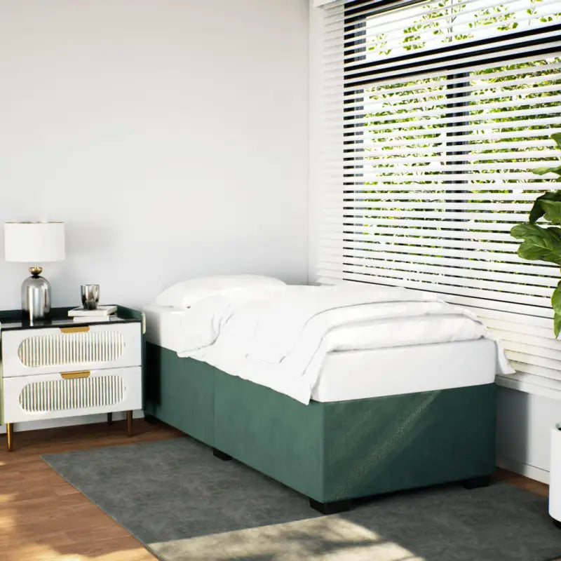 Fluwelen Bedframe voor Comfort en Stijl in de Slaapkamer - Donkergroen / 80 x 200 cm - Bedden & bedframes