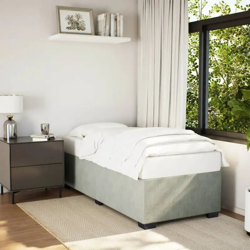 Fluwelen Bedframe voor Comfort en Stijl in de Slaapkamer - Lichtgrijs / 90 x 190 cm - Bedden & bedframes