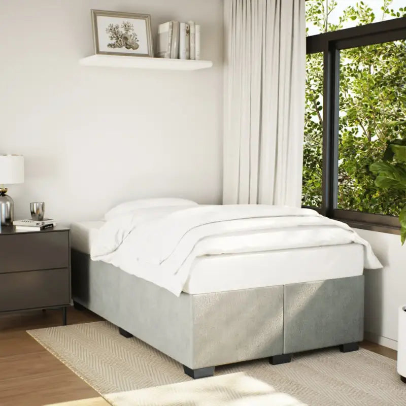 Fluwelen Bedframe voor Comfort en Stijl in de Slaapkamer - Lichtgrijs / 120 x 200 cm - Bedden & bedframes