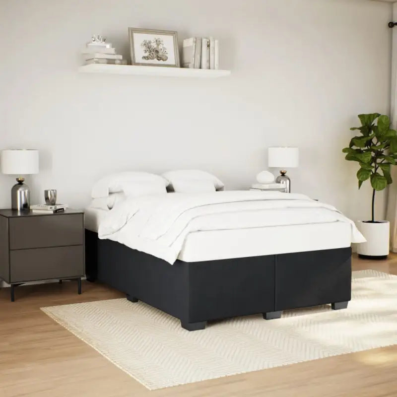Fluwelen Bedframe voor Comfort en Stijl in de Slaapkamer - Zwart / 140 x 200 cm - Bedden & bedframes