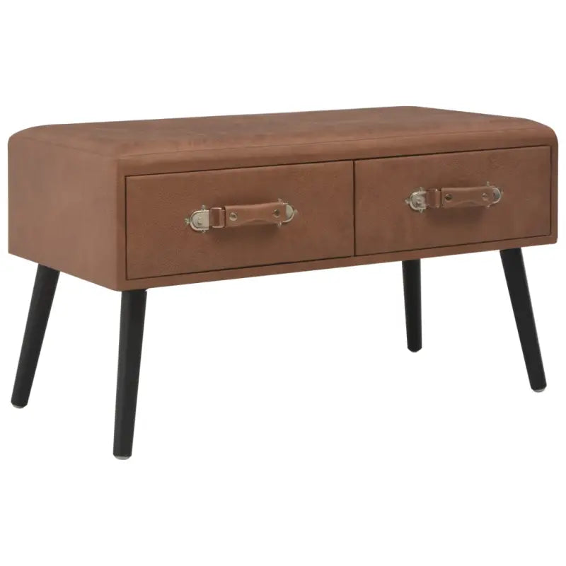 Fluwelen salontafel met massief grenenhout voor een luxe interieur - Donkerbruin / 1 - Salontafels