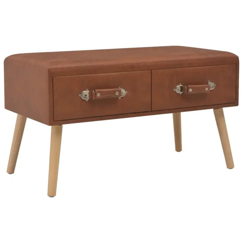 Fluwelen salontafel met massief grenenhout voor een luxe interieur - Bruin / 1 - Salontafels