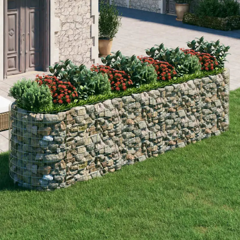 Gabion plantenbak van gegalvaniseerd ijzer voor een stabiele border - 400 x 100 x 100 cm / 1 - Bloempotten &