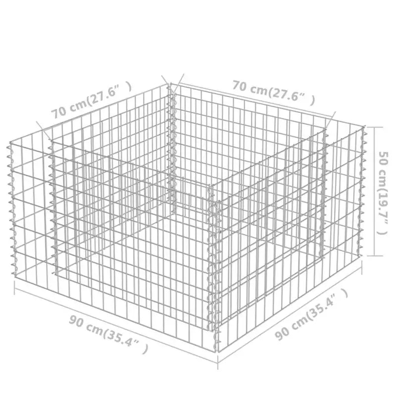 Gabion plantenbak van gegalvaniseerd staal voor tuin en terras - Bloempotten & plantenbakken
