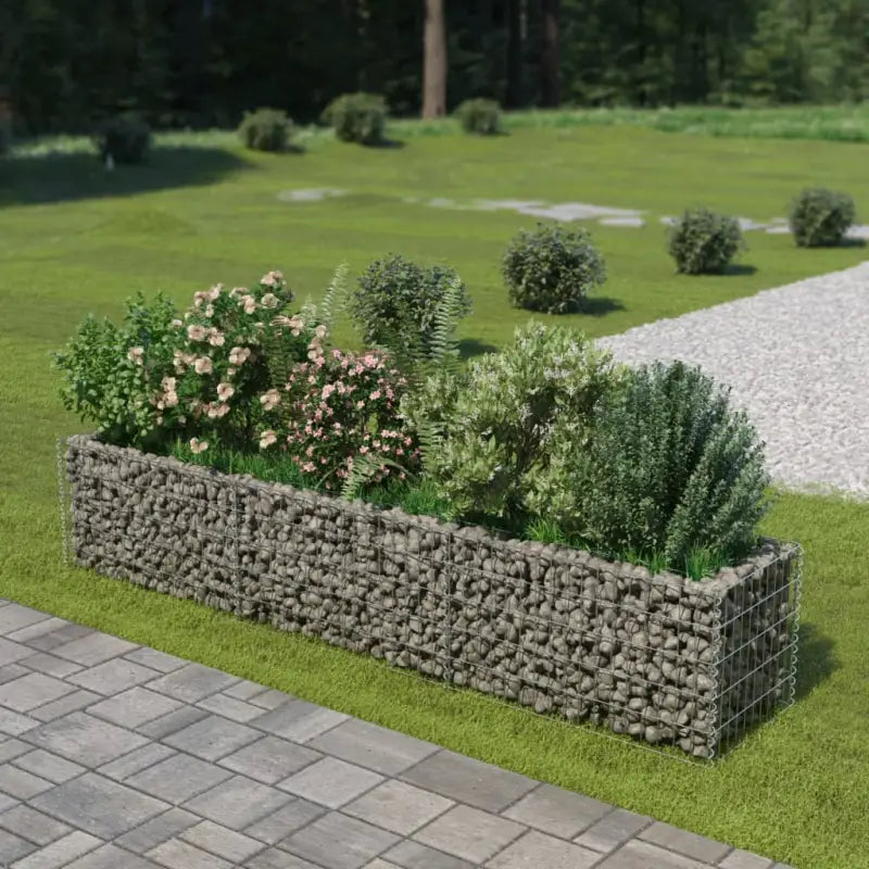 Gabion plantenbak van gegalvaniseerd staal voor tuin en terras - 270 x 50 x 50 cm / 1 - Bloempotten & plantenbakken