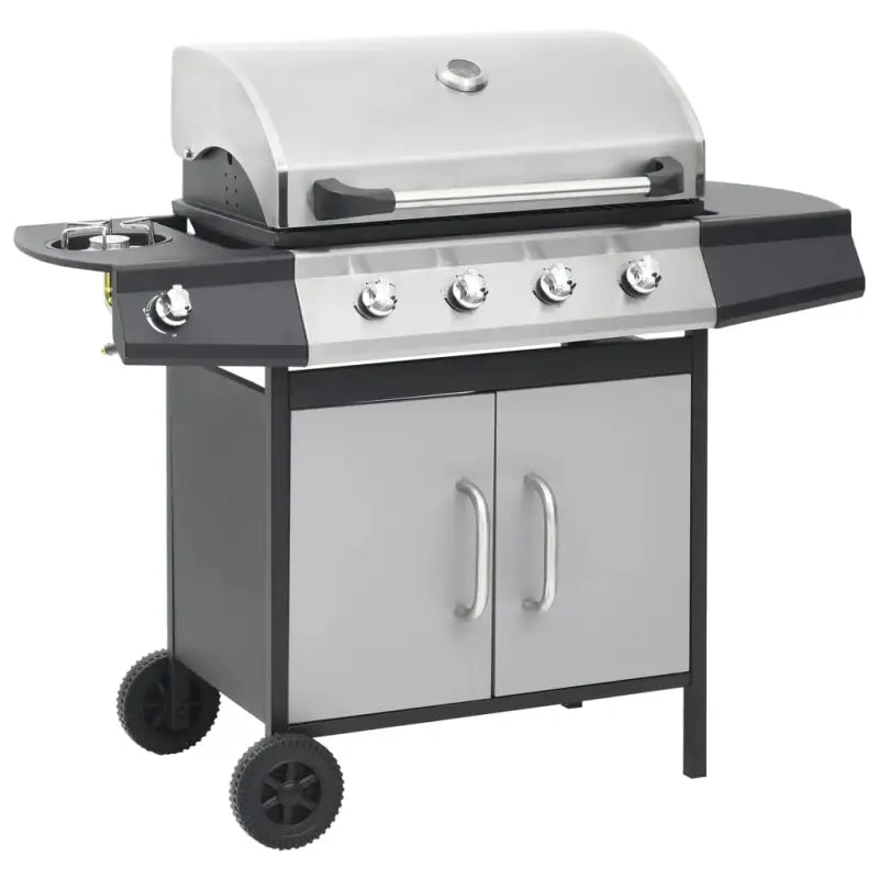 Gasbarbecue in roestvrij staal met stevige zwenkwielen voor tuinfeest - Barbecues
