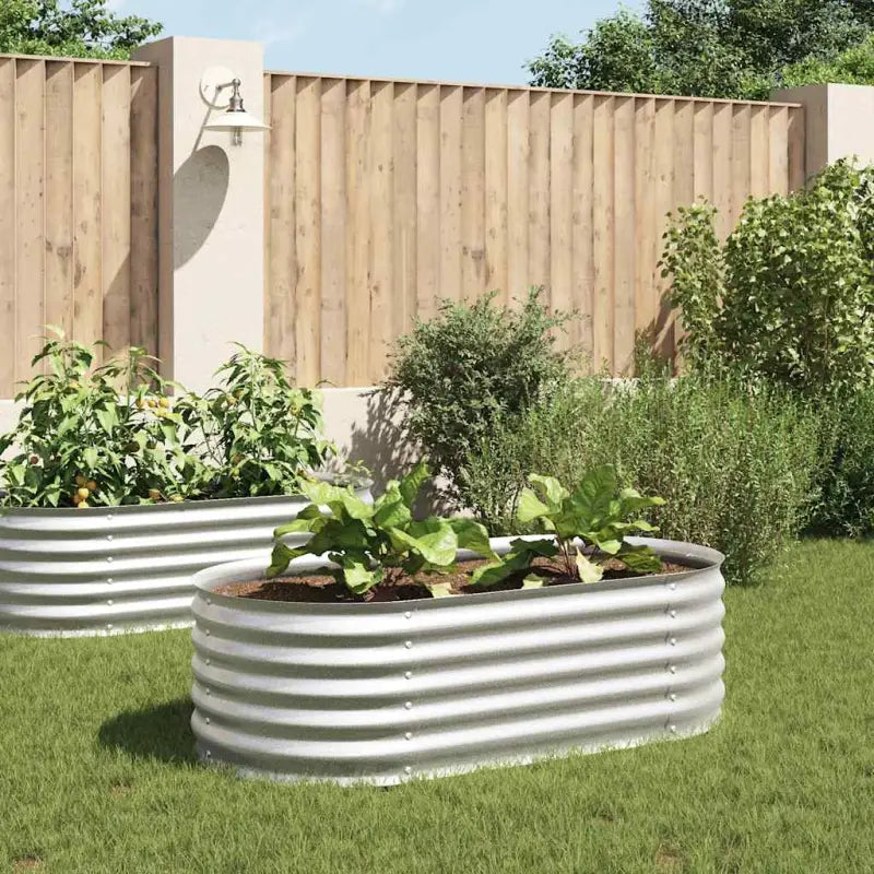 Gegalvaniseerd staal plantenbak voor tuin balkon en patio decoratie - Zilver / 160 x 80 x 44 cm / 1 - Bloempotten &