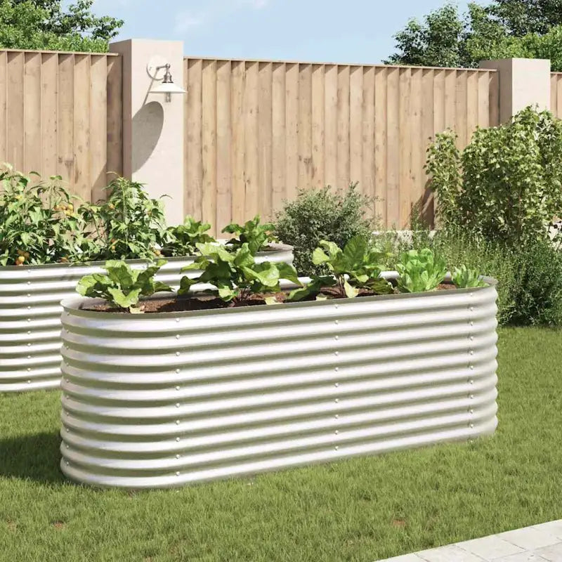 Gegalvaniseerd staal plantenbak voor tuin balkon en patio decoratie - Zilver / 240 x 80 x 81 cm / 1 - Bloempotten &