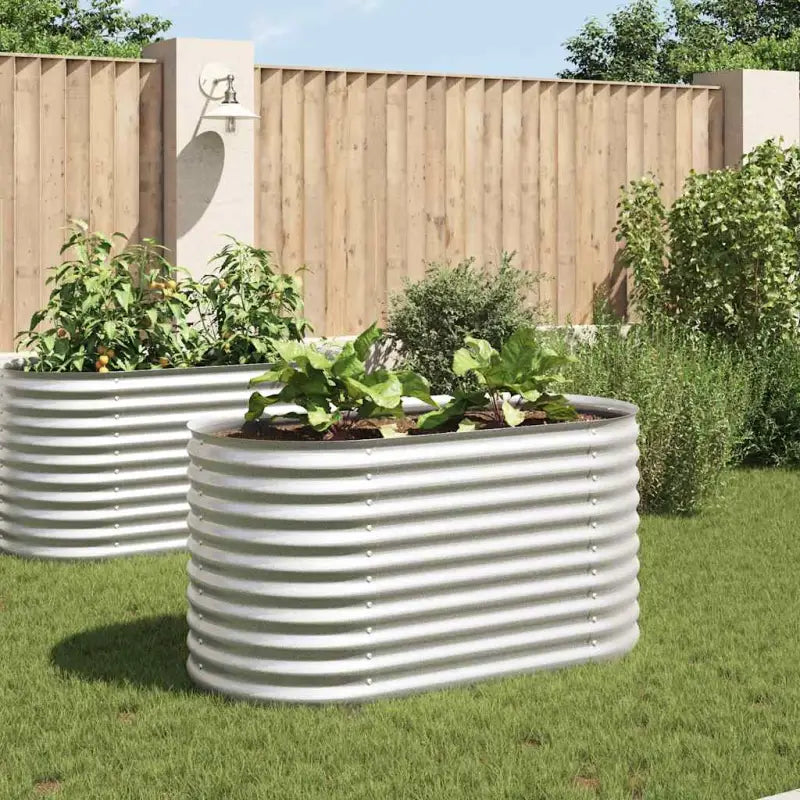 Gegalvaniseerd staal plantenbak voor tuin balkon en patio decoratie - Zilver / 160 x 80 x 81 cm / 1 - Bloempotten &