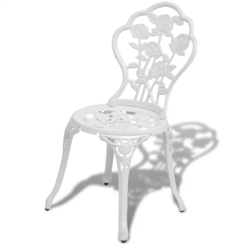 Gegoten aluminium bistroset met ronde tafel voor tuin en terras - Wit - Tuinsets
