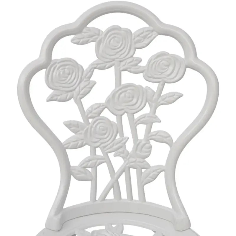Gegoten aluminium bistroset met ronde tafel voor tuin en terras - Wit - Tuinsets