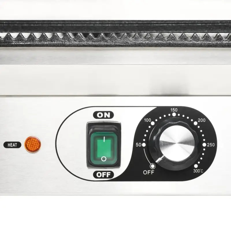 Gegroefde Panini Grill met Gietijzeren Platen voor snel grillen - Elektrische bakplaten & grills