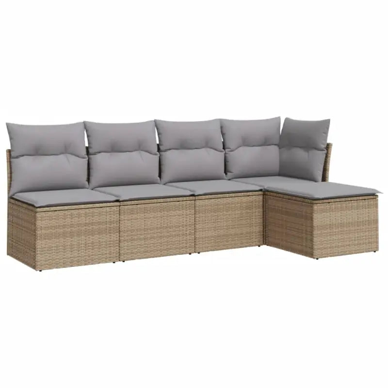 Gele loungeset van gepoedercoat staal met comfortabele beige materialen - Tuinsets