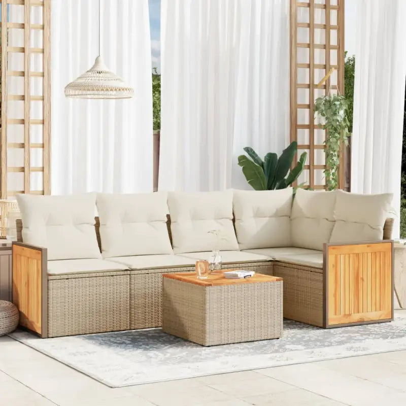 Geletribune van gepoedercoat staal met afmetingen voor tuin en terras - beige en crèmekleurig / Met tafel - Tuinsets