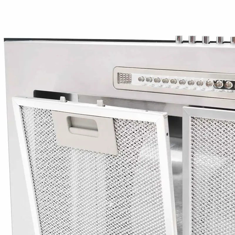 Geluidsarme wandafzuigkap met twee 3-laags wasbare aluminium vetfilters - Afzuigkappen
