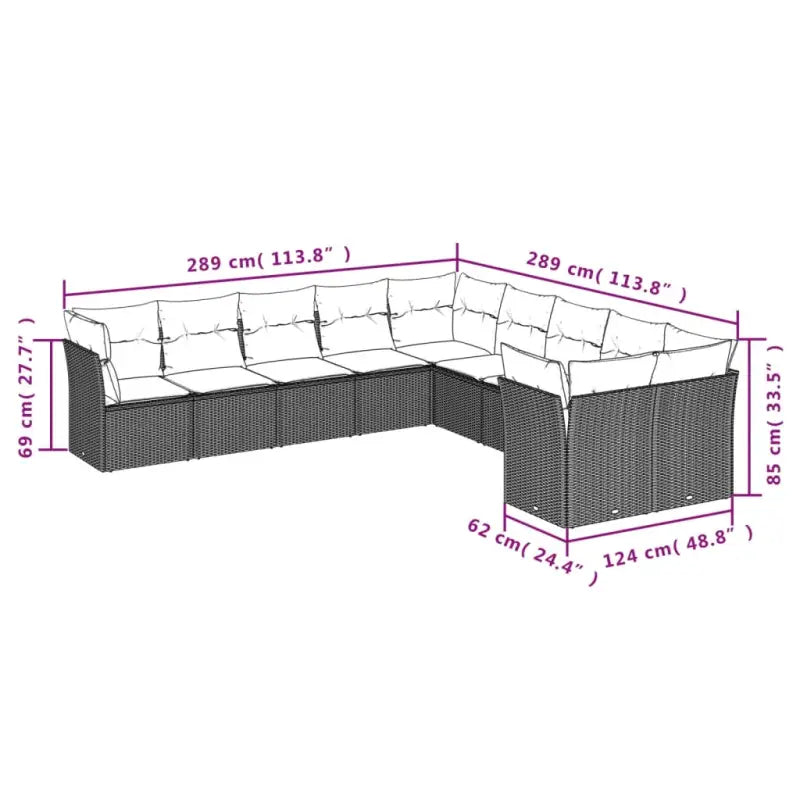 Gepoedercoat staal Lounge Set met poly rattan voor comfortabele zitervaring - Tuinsets