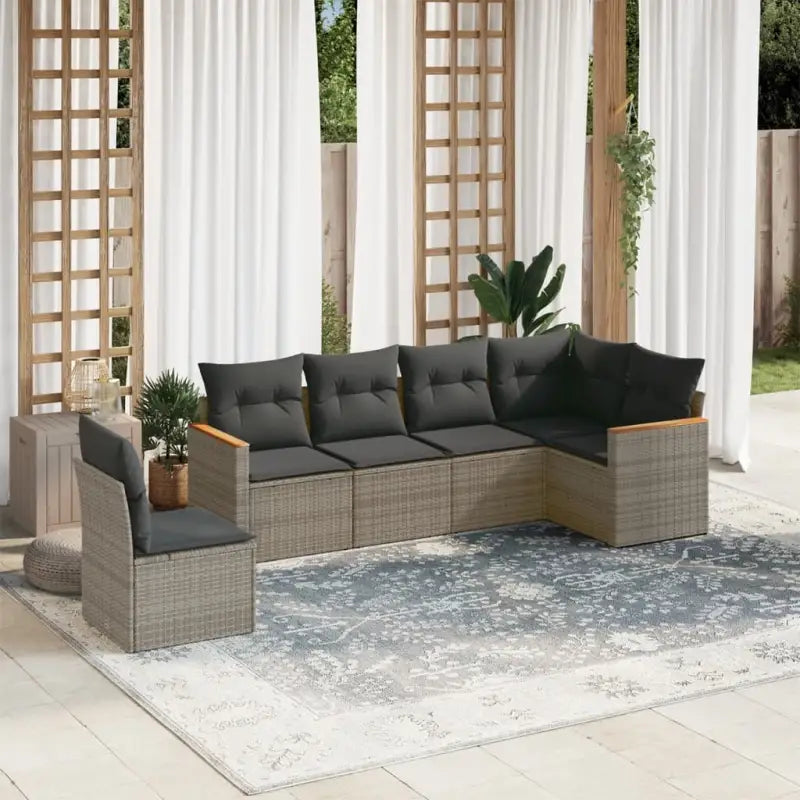 Gepoedercoat staal loungeset in grijs materiaal met perfecte afmetingen - Grijs / Zonder tafel - Tuinsets