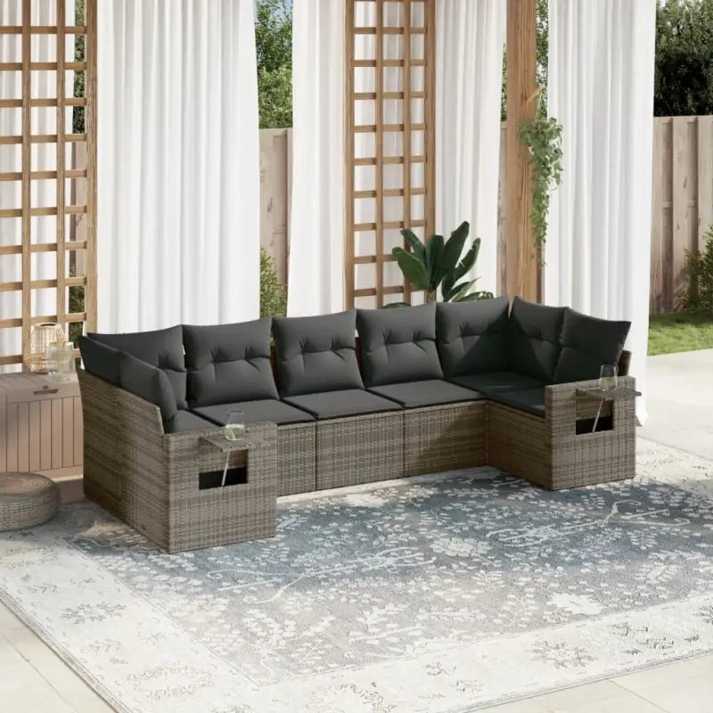 Gepoedercoat staal loungeset voor tuin terras grijs materiaal - Grijs - Tuinsets