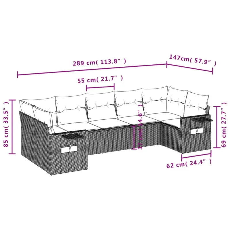 Gepoedercoat staal loungeset voor tuin terras grijs materiaal - Tuinsets