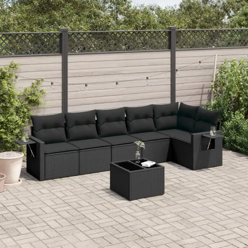 Gepoedercoat staal tuinset in grijs materiaal met perfecte afmetingen - Zwart / Met tafel - Tuinsets
