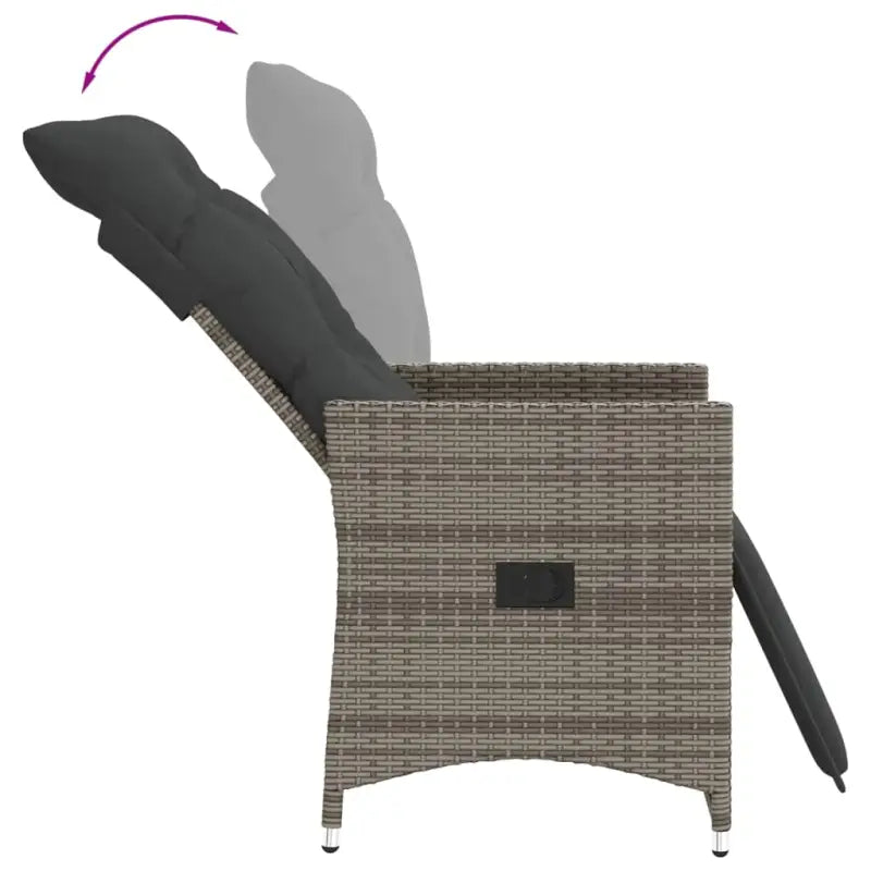 Gepoedercoat staal tuinset met poly rattan voor een comfortabele zitervaring - Tuinsets