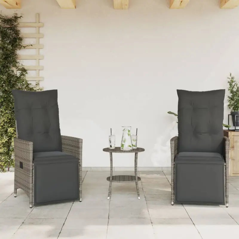 Gepoedercoat staal tuinset met poly rattan voor een comfortabele zitervaring - Tuinsets