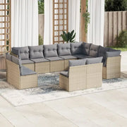 Gepoedercoat stalen tuinset met poly rattan en waterdichte tas - Tuinsets