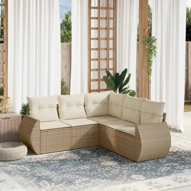Gepoedercoate stalen tuinset met beige materiaal en comfortabele afmetingen - Tuinsets