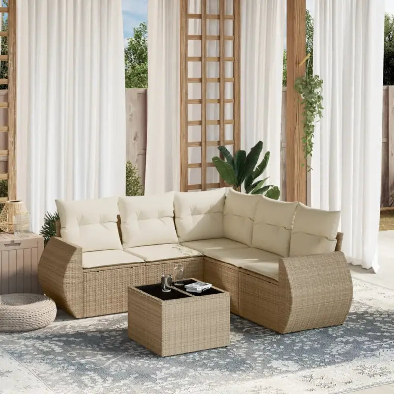 Gepoedercoate stalen tuinset met beige materiaal en comfortabele afmetingen - beige en crèmekleurig / Met tafel