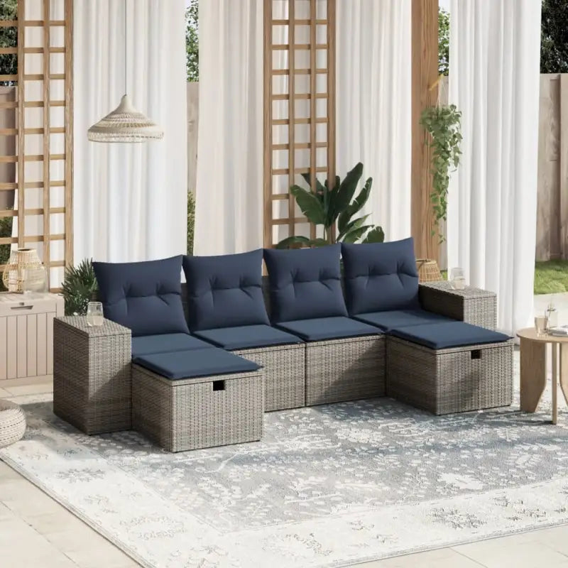 Gepoedercoaten loungeset in grijs materiaal met ideale afmetingen - Grijs / zonder opbergruimte - Tuinsets