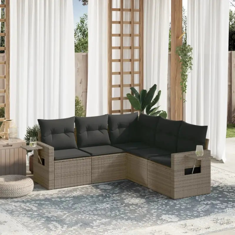 Gepoeedercoat staal loungeset in grijs met comfortabele afmetingen - Tuinsets