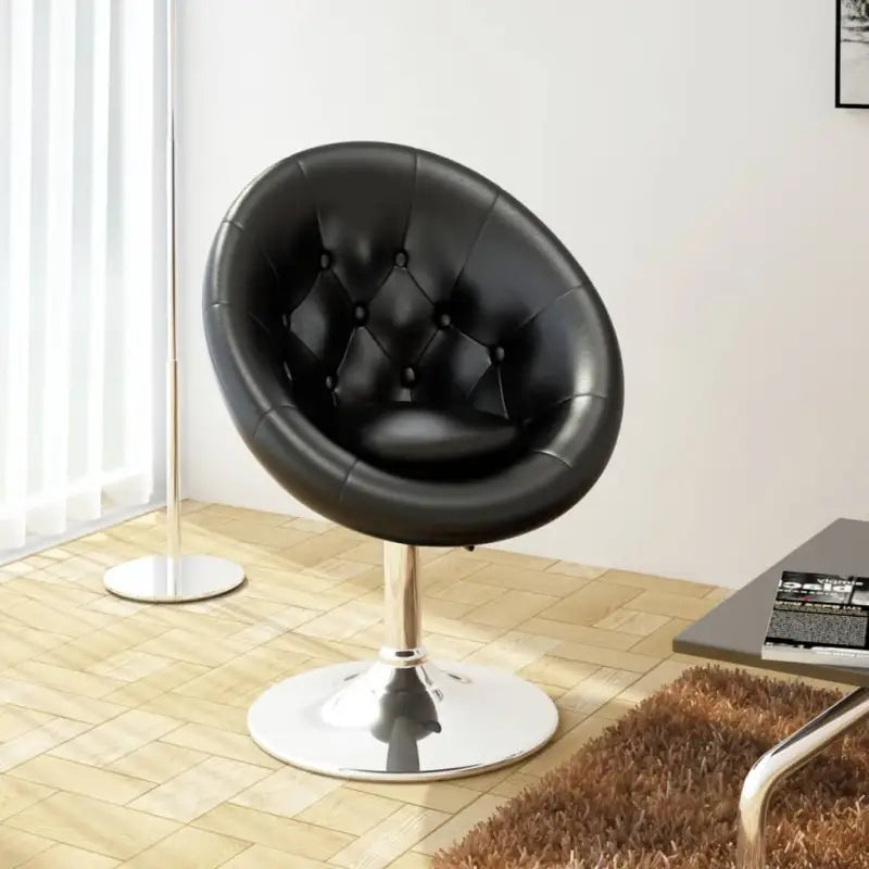 Gepolijst chroom barkruk met comfortabele zitting en moderne stijl - Zwart / 1 - Barkrukken