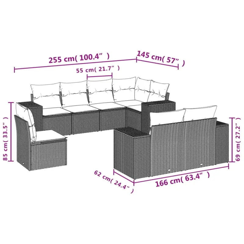 Gepolijst Stalen Loungeset met Waterdichte Tas en Beige Material - Tuinsets