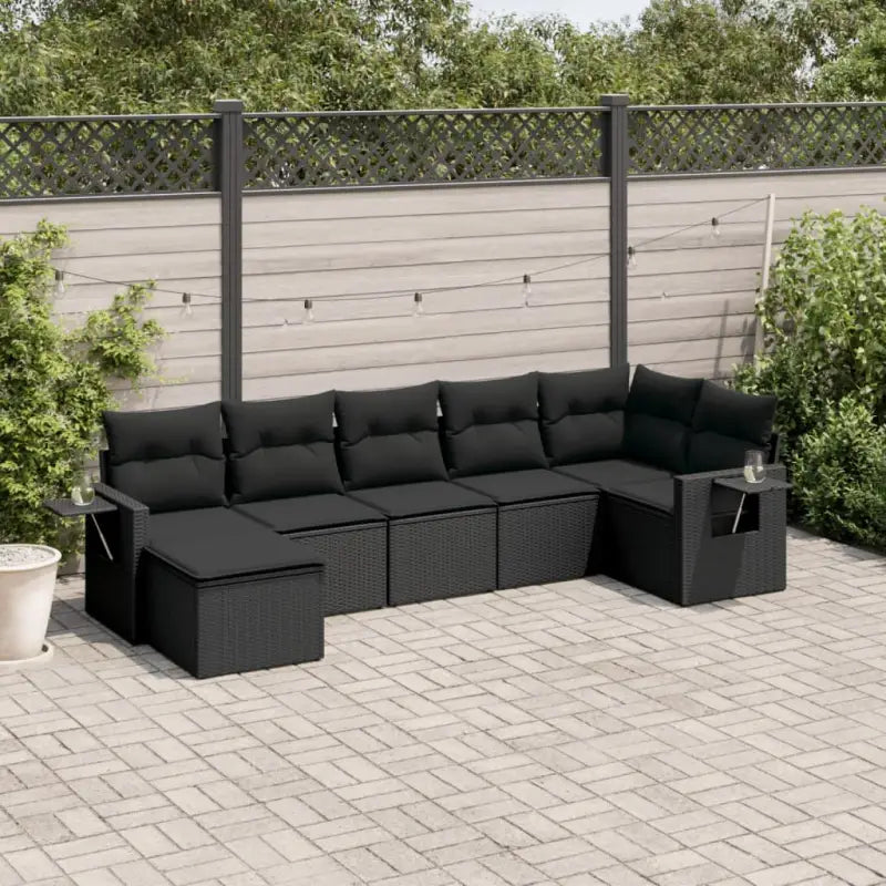 Gepolijst zandkleurige loungeset met waterdichte tas en stevige afmetingen - Zwart / Zonder tafel - Tuinsets