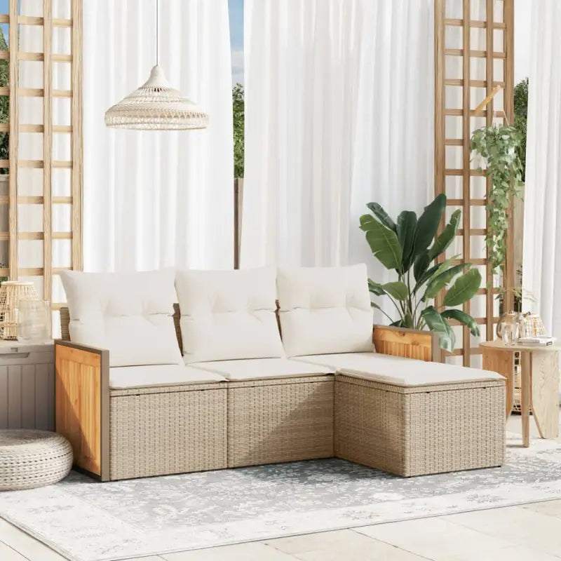 Gepolijste tuinset met beige materiaal en gepoedercoat staal afmetingen - Tuinsets
