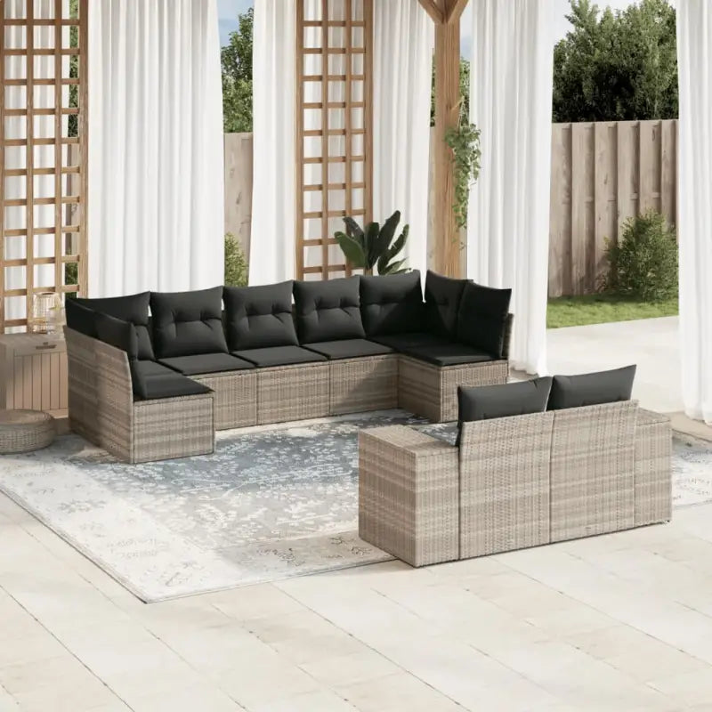Gepolijste tuinset van waterdicht beige materiaal met stalen afmetingen - Lichtgrijs en donkergrijs / Zonder tafel