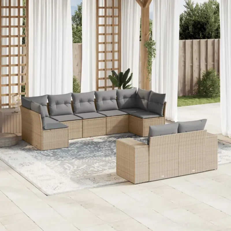 Gepolijste tuinset van waterdicht beige materiaal met stalen afmetingen - beige en lichtgrijs / Zonder tafel - Tuinsets