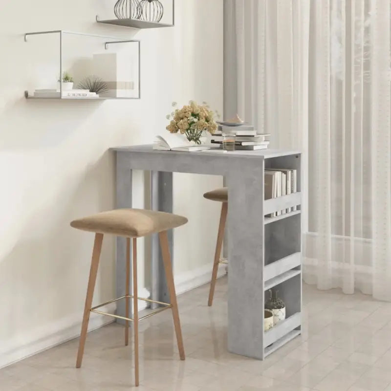Gerookt eiken bartafel voor kleine ruimtes en moderne keukens - Betongrijs / 1 - Eettafels