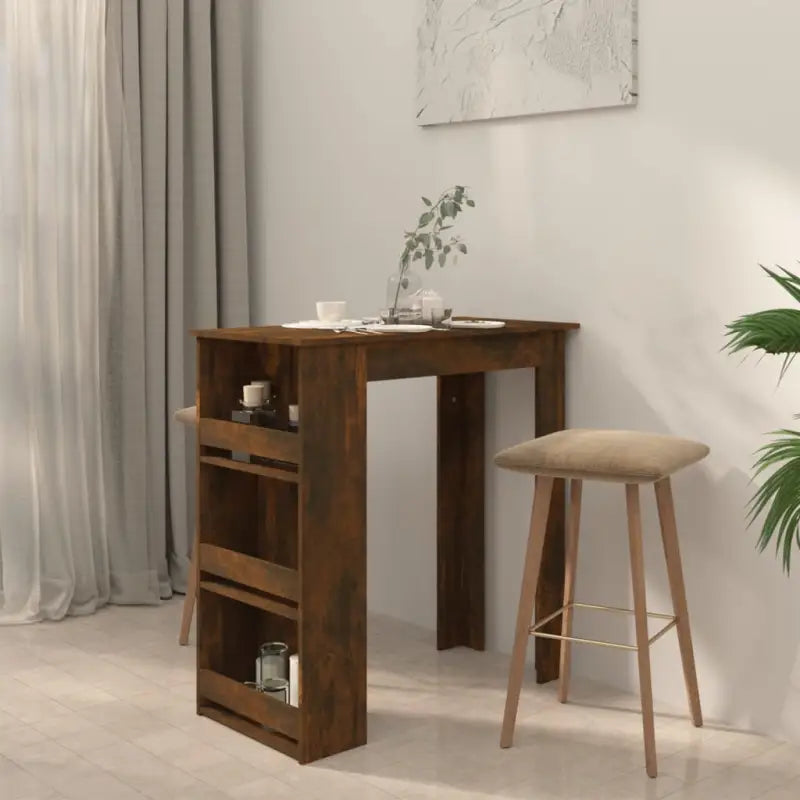 Gerookt eiken bartafel voor kleine ruimtes en moderne keukens - Eettafels