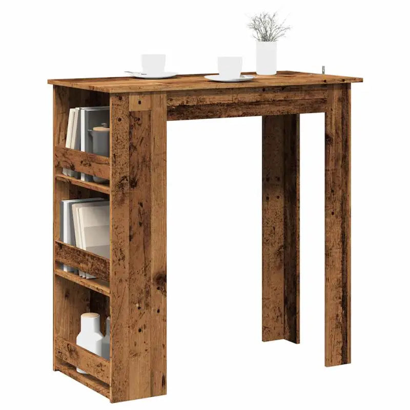 Gerookt eiken bartafel voor kleine ruimtes en moderne keukens - Oud hout / 1 - Eettafels