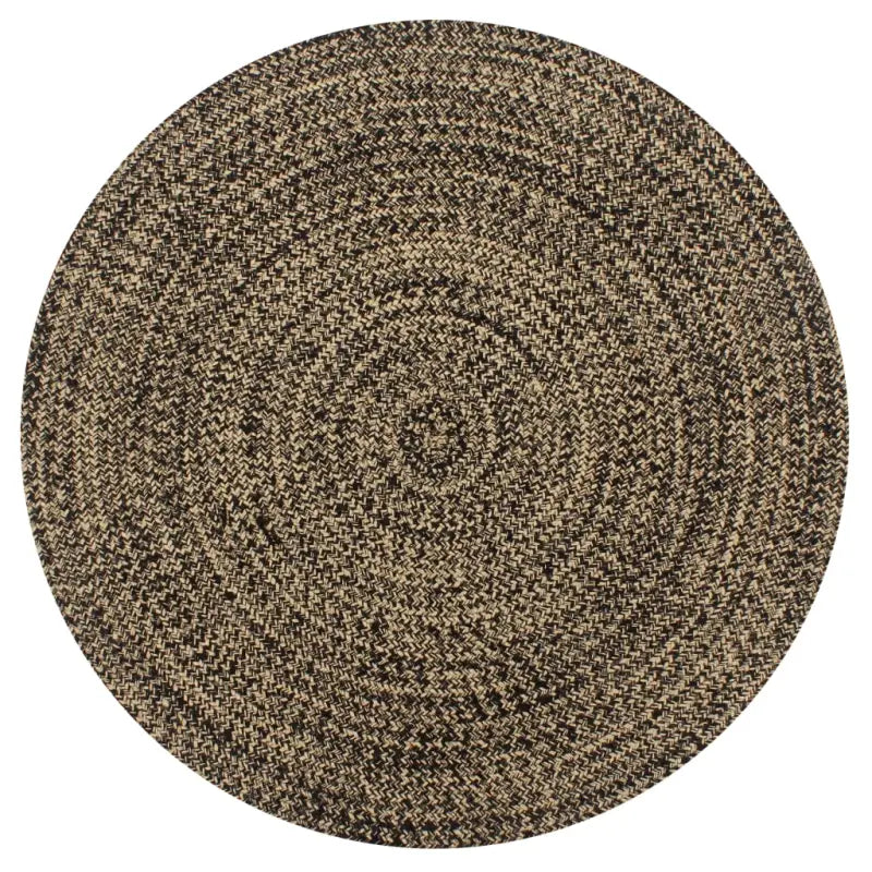Gevlochten jute vloerkleed voor een natuurlijke en rustieke uitstraling - Zwart / 90 cm - Vloerkleden