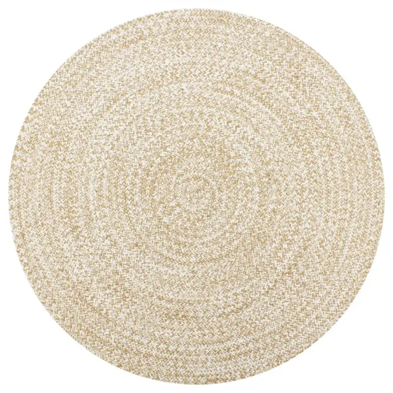 Gevlochten jute vloerkleed voor een natuurlijke en rustieke uitstraling - Wit / 120 cm - Vloerkleden