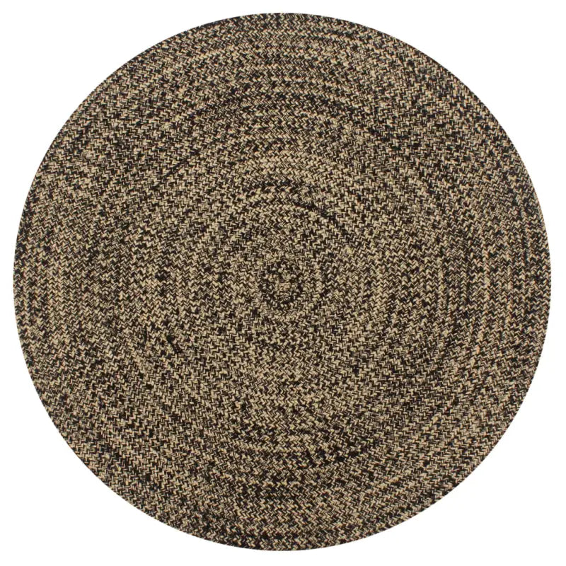 Gevlochten jute vloerkleed voor een natuurlijke en rustieke uitstraling - Zwart / 120 cm - Vloerkleden